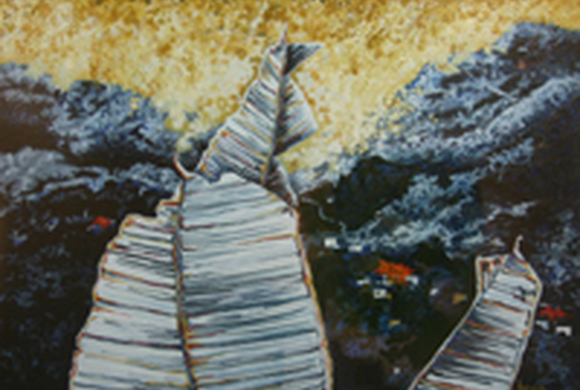 Amarillo Ardiente, 24×24″
