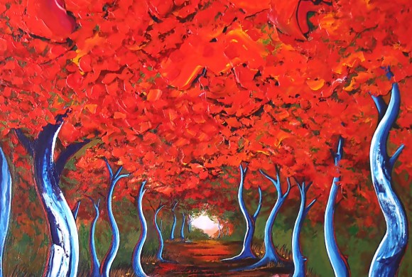 Camino Azul en Rojo